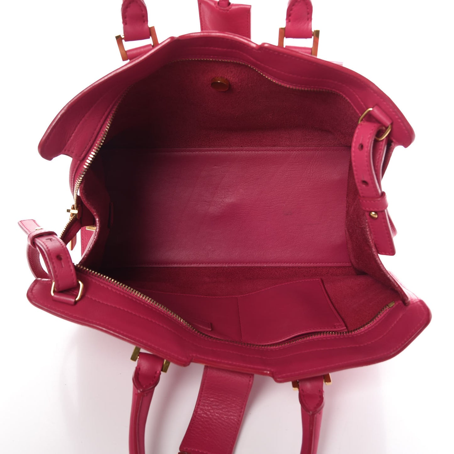 Calfskin Small Classic Y Cabas Fuchsia