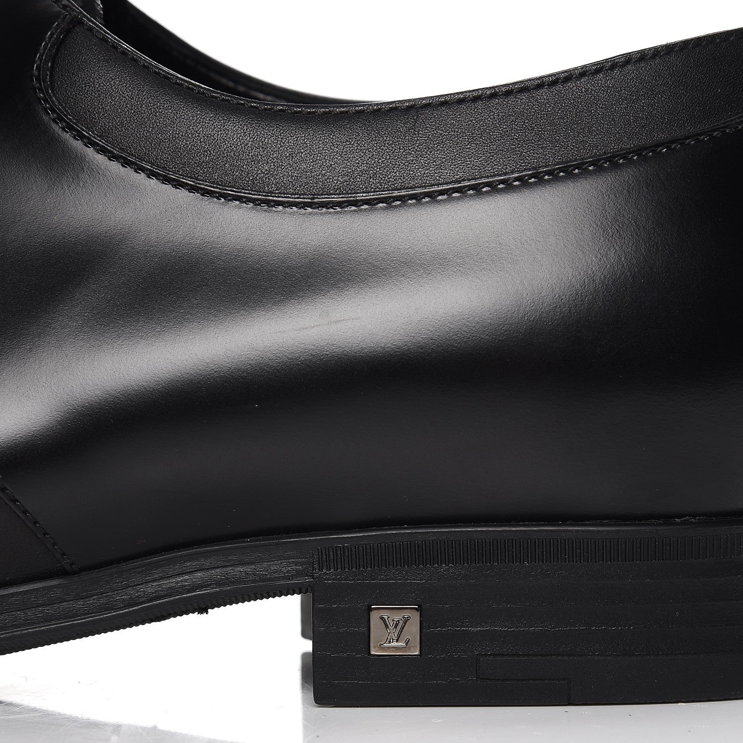 Louis Vuitton Lambskin Derby Lace Up Shoes 8 Black 6 of 9