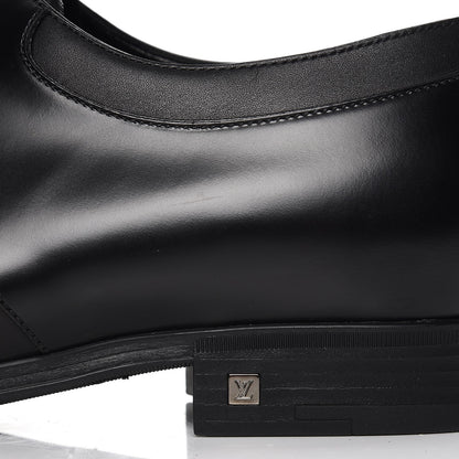 Louis Vuitton Lambskin Derby Lace Up Shoes 8 Black 6 of 9