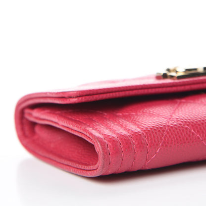 Chanel Caviar Quilted Boy Card Holder Wallet Fuchsia 9 of 11