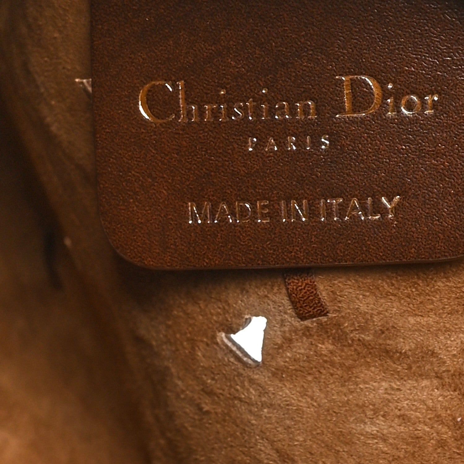 Christian Dior Calfskin Painted Laser Cut Saddle Bag With Strap Brown Multicolor 6 of 10
