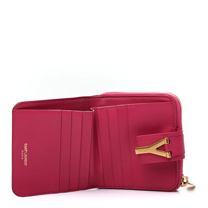Saint Laurent Calfskin Y Line ChYc Compact Wallet Fuchsia 4 of 6