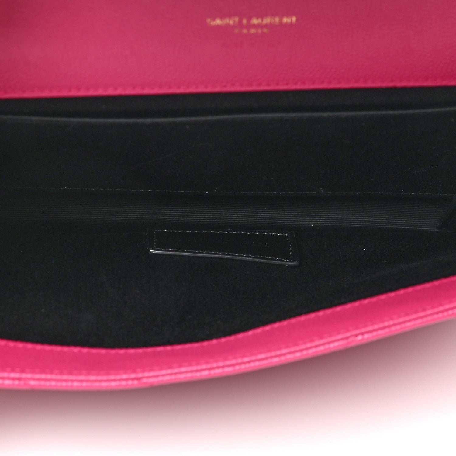 Saint Laurent Grain De Poudre Matelasse Chevron Monogram Envelope Clutch Fuxia Couture 5 of 9
