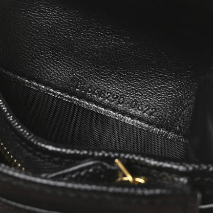 Saint Laurent Grain De Poudre Matelasse Chevron Monogram Flap Card Case Black 7 of 8