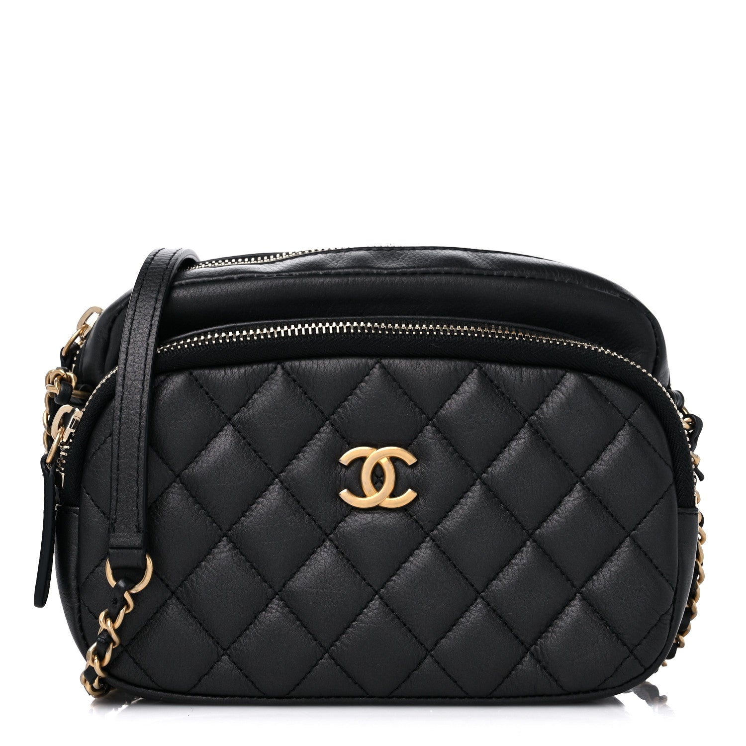Chanel Calfskin Quilted Day Trips Camera Case Black 1 of 11
