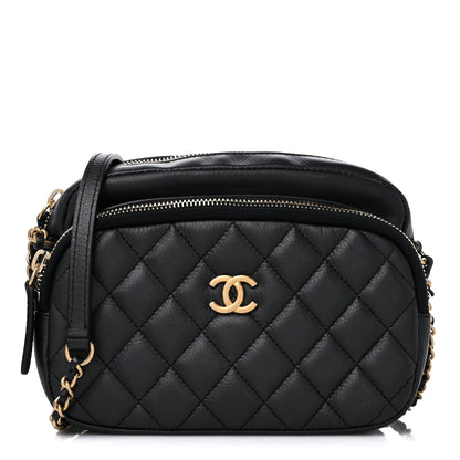 Chanel Calfskin Quilted Day Trips Camera Case Black 1 of 11