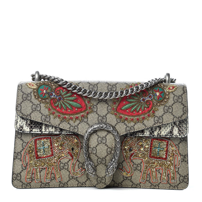 Gucci GG Supreme Monogram Elaphe Elephant Embroidered Small Dionysus Shoulder Bag 1 of 11