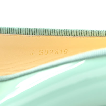 Chanel Patent Calfskin CC Cap Toe Ballerina Flats 36.5 Light Green 8 of 12