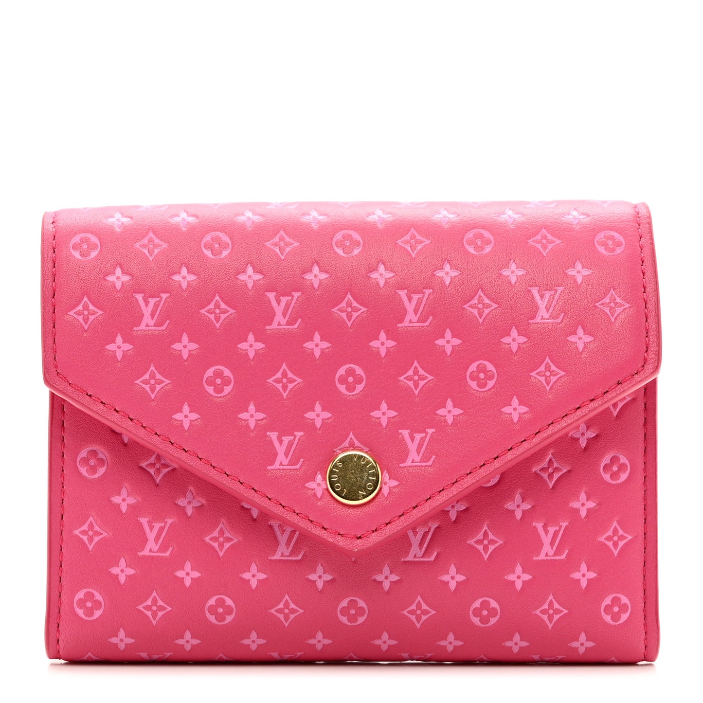 Calfskin Nanogram Embossed Victorine Wallet Rose