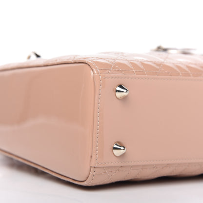 Christian Dior Patent Cannage Small Lady Dior Rose De Vents 6 of 11