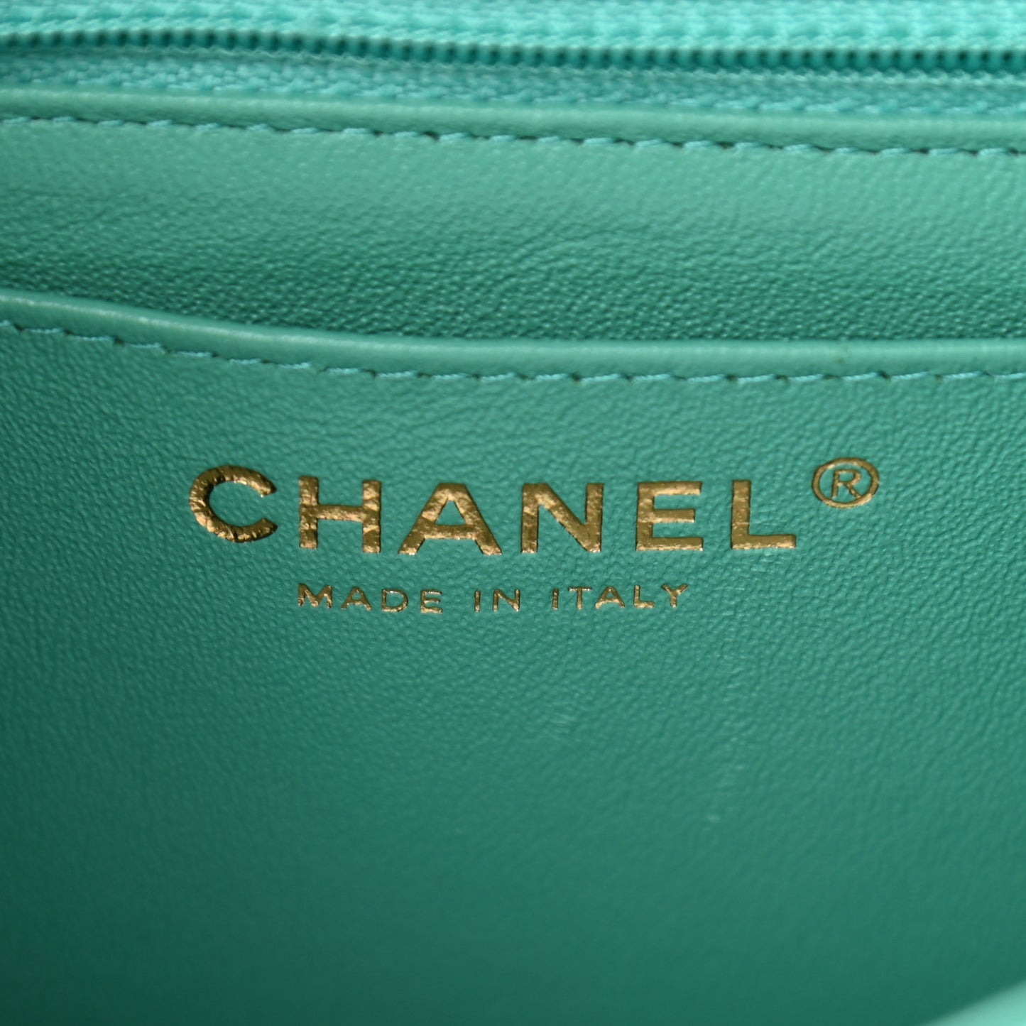 Lambskin Quilted Mini Rectangular Flap Turquoise
