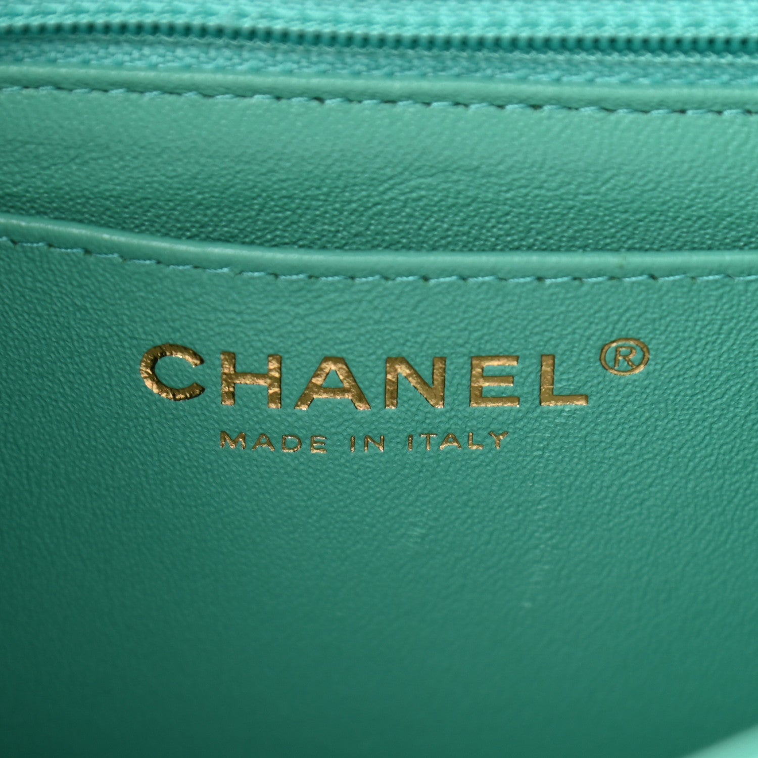 Chanel Lambskin Quilted Mini Rectangular Flap Turquoise 6 of 13