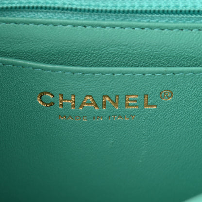 Chanel Lambskin Quilted Mini Rectangular Flap Turquoise 6 of 13