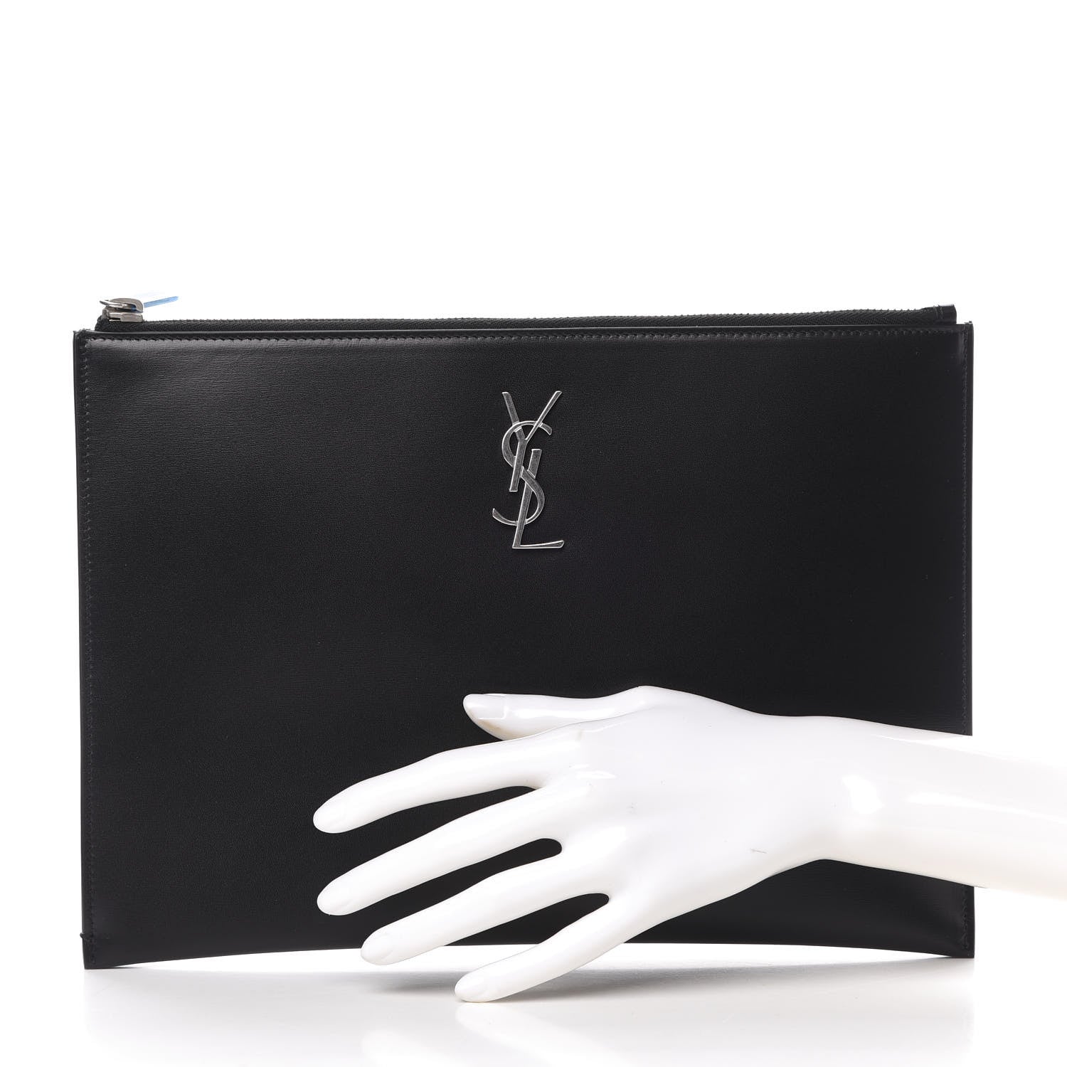 Saint Laurent Calfskin Monogram iPad Case Black 2 of 8