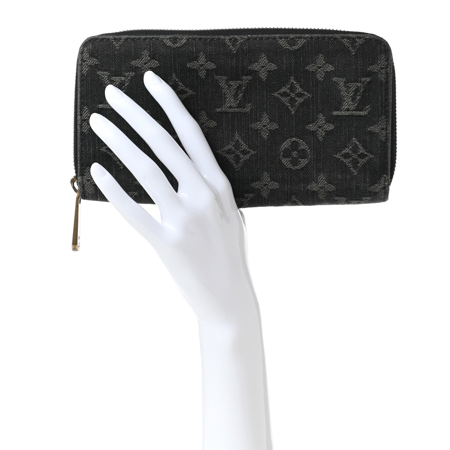 Louis Vuitton Denim Zippy Wallet Black 2 of 8