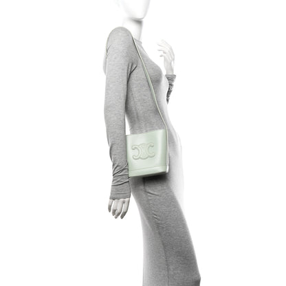 Celine Smooth Calfskin Mini Cuir Triomphe Bucket Bag Jade 2 of 12