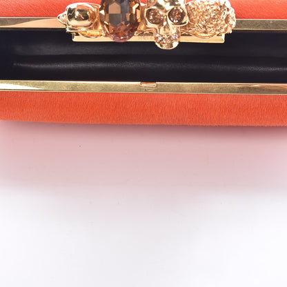 Alexander McQueen Calf Hair Long Skull Box Clutch Orange 5 of 8