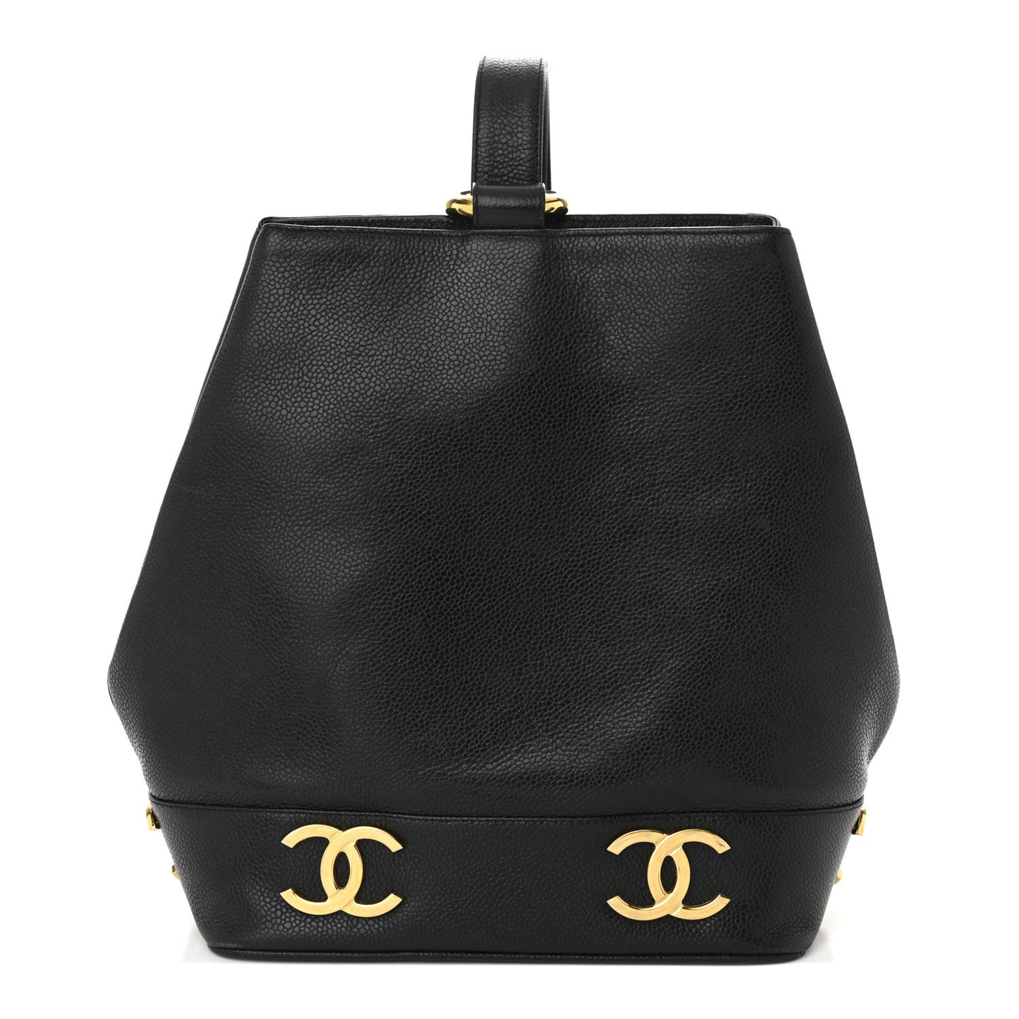 Caviar CC Bucket Shoulder Bag Black
