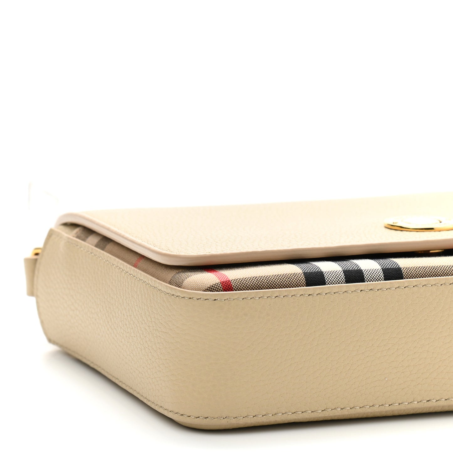Grainy Calfskin Vintage Check Hampshire Crossbody Beige