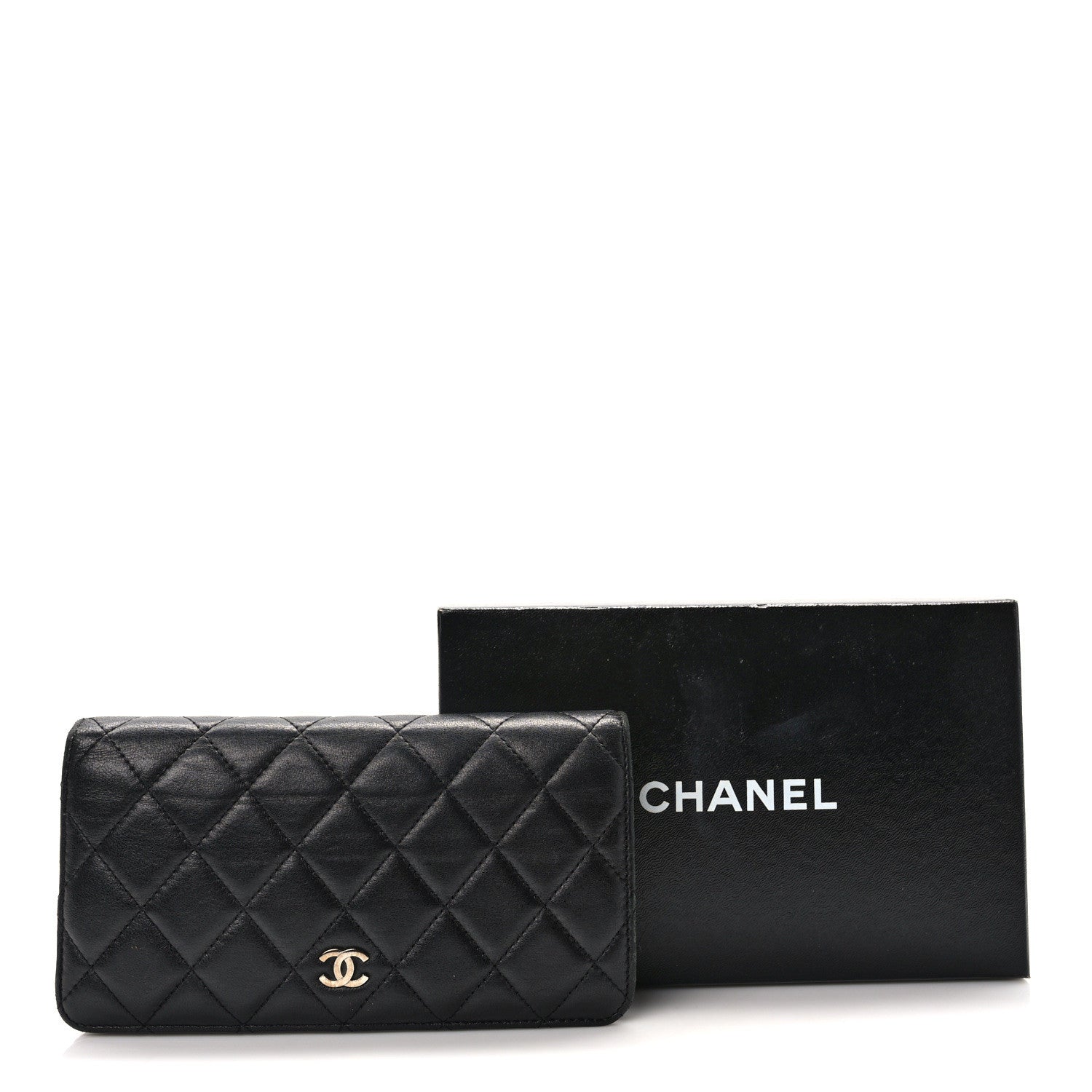 Chanel Lambskin Quilted Yen Wallet Black 11 of 11