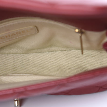 Chanel Lambskin Quilted Medium Contrast Stitch Flap Red 8 of 18
