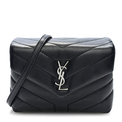 Saint Laurent Calfskin Y Quilted Monogram Toy Loulou Crossbody Bag Black 1 of 10
