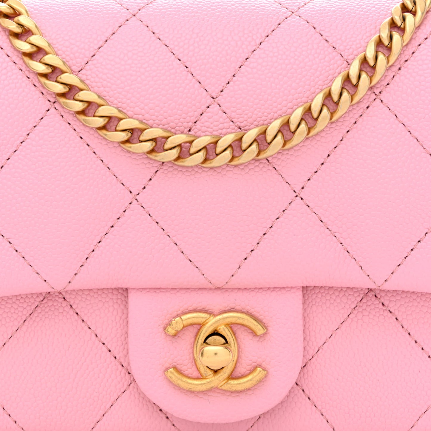 Caviar Quilted Mini Sweetheart Flap Lilac