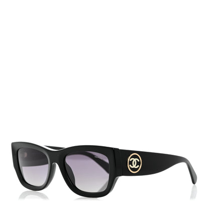 Chanel Acetate Rectangle Sunglasses 5507-A Black 1 of 8