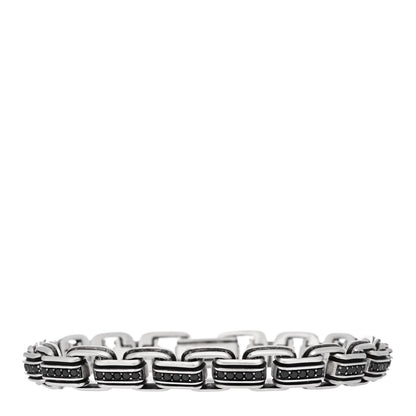 David Yurman Sterling Silver Black Diamond Deco Pave Chain Link Bracelet 1 of 4