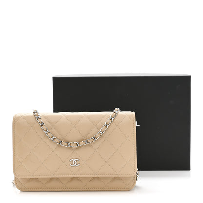 Chanel Caviar Quilted Wallet on Chain WOC Beige 12 of 12