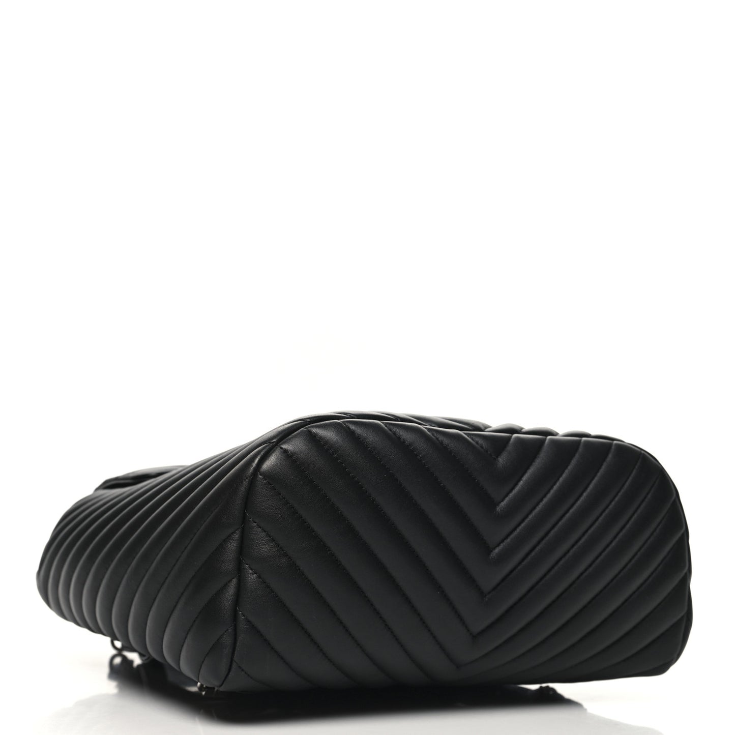 Calfskin Chevron Quilted Large Urban Spirit Backpack Black