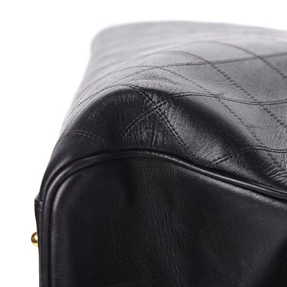 Chanel Calfskin Stitched XL Weekender Black 13 of 25