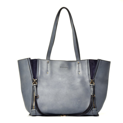 Chloe Smooth Calfskin Medium Milo Shopping Tote Cloudy Blue 1 of 9