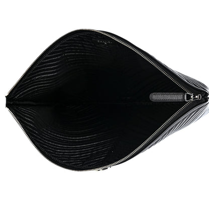 Chanel Caviar Chevron Quilted Large Boy Cosmetic Case Black 5 of 9