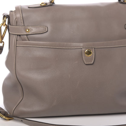 Prada City Calfskin Foldover Pushlock Top Handle Satchel Argilla 15 of 22