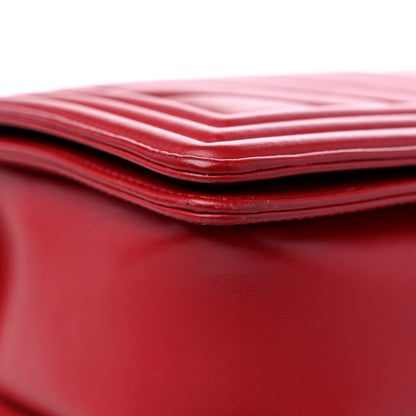 Chanel Lambskin Chevron Quilted New Medium Boy Flap Red 8 of 12