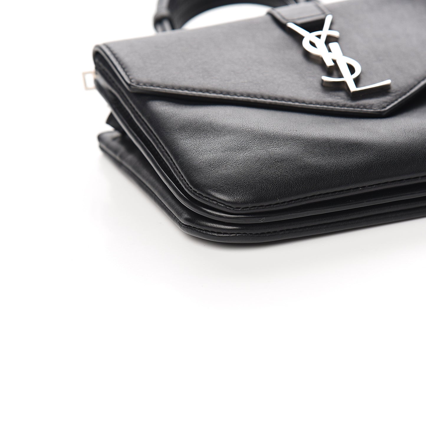 Calfskin Monogram Tri Pocket Crossbody Bag Black