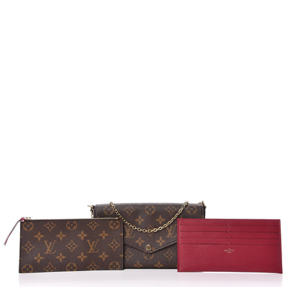 Louis Vuitton Monogram Pochette Felicie Chain Wallet Fuchsia 3 of 12