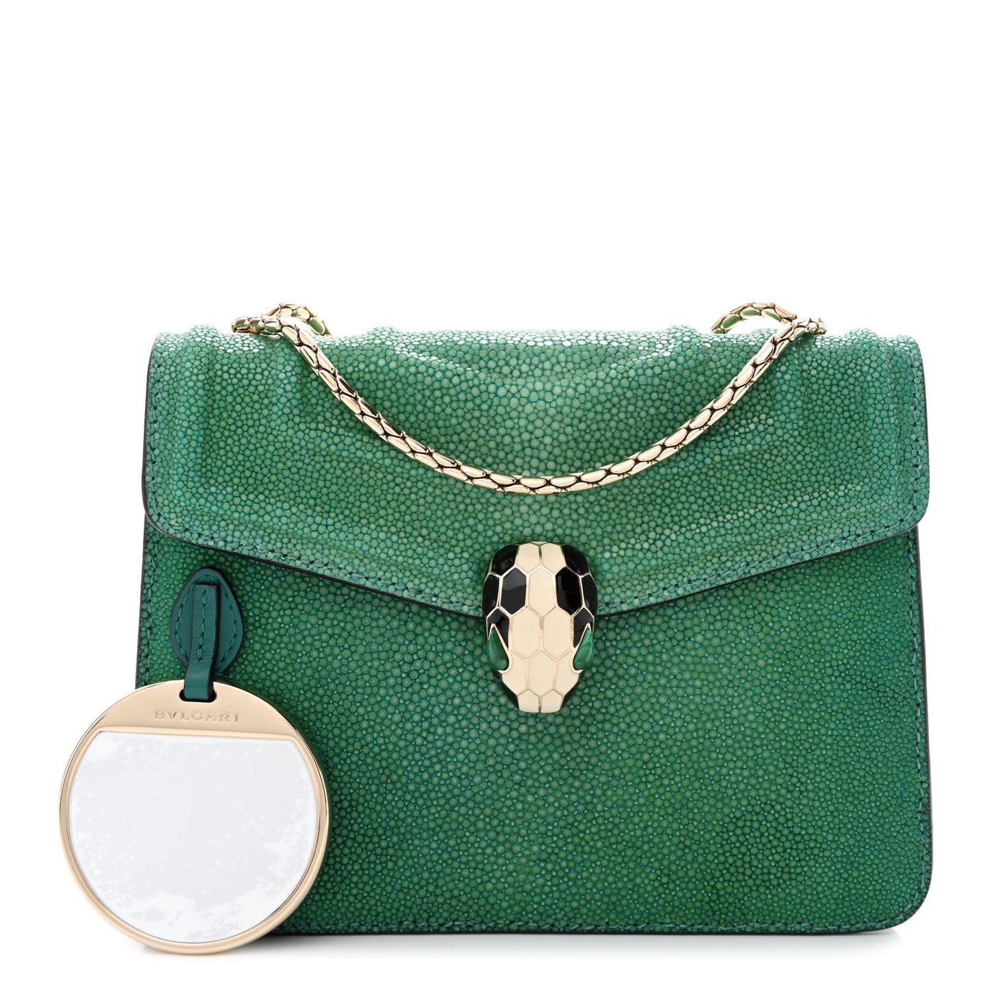 Galuchat Calfskin Serpenti Forever Crossbody Bag Green