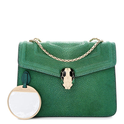 Bulgari Galuchat Calfskin Serpenti Forever Crossbody Bag Green 1 of 13