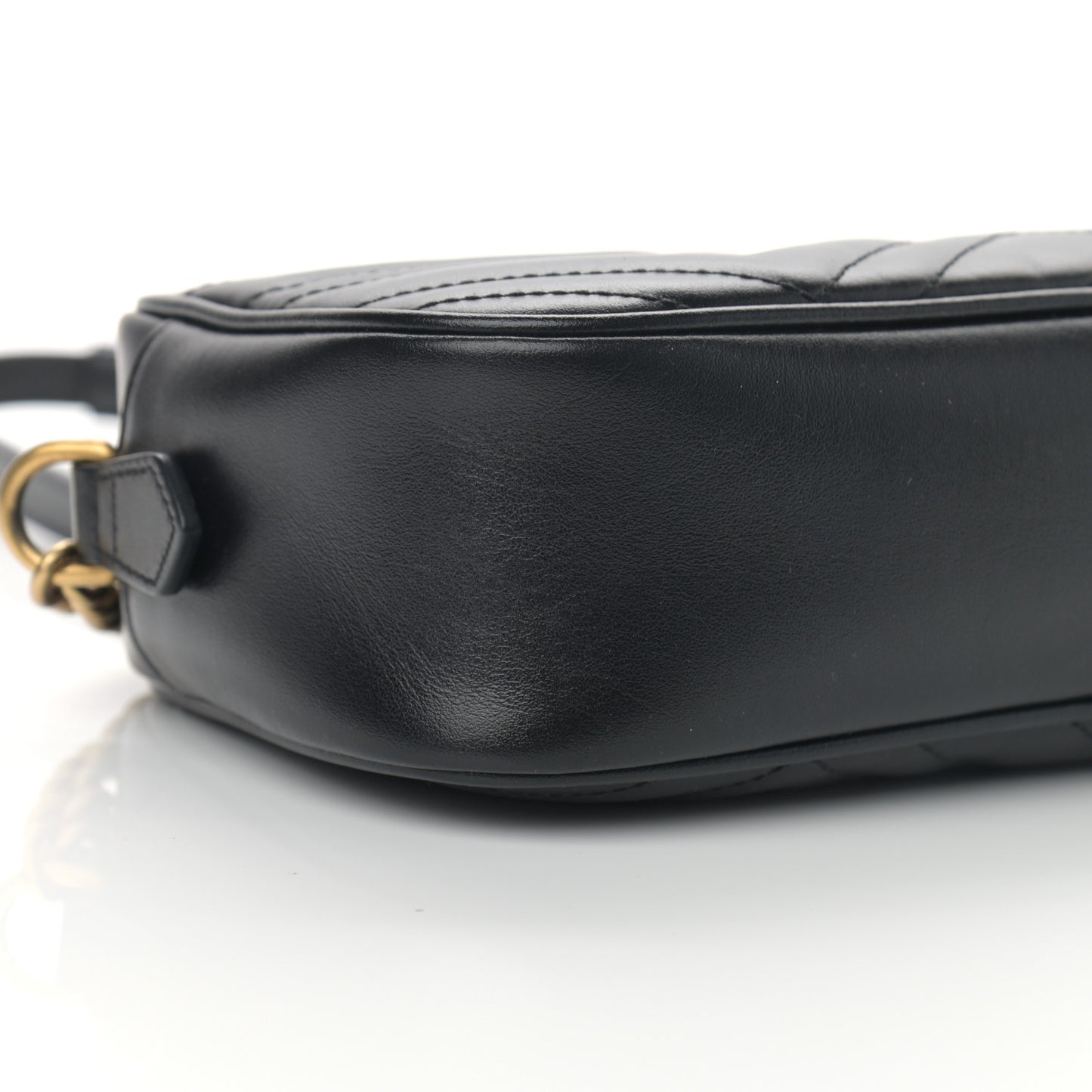 Calfskin Matelasse Small GG Marmont Chain Shoulder Bag Black