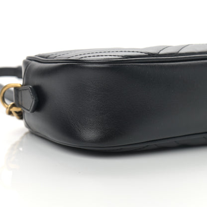 Gucci Calfskin Matelasse Small GG Marmont Chain Shoulder Bag Black 9 of 12