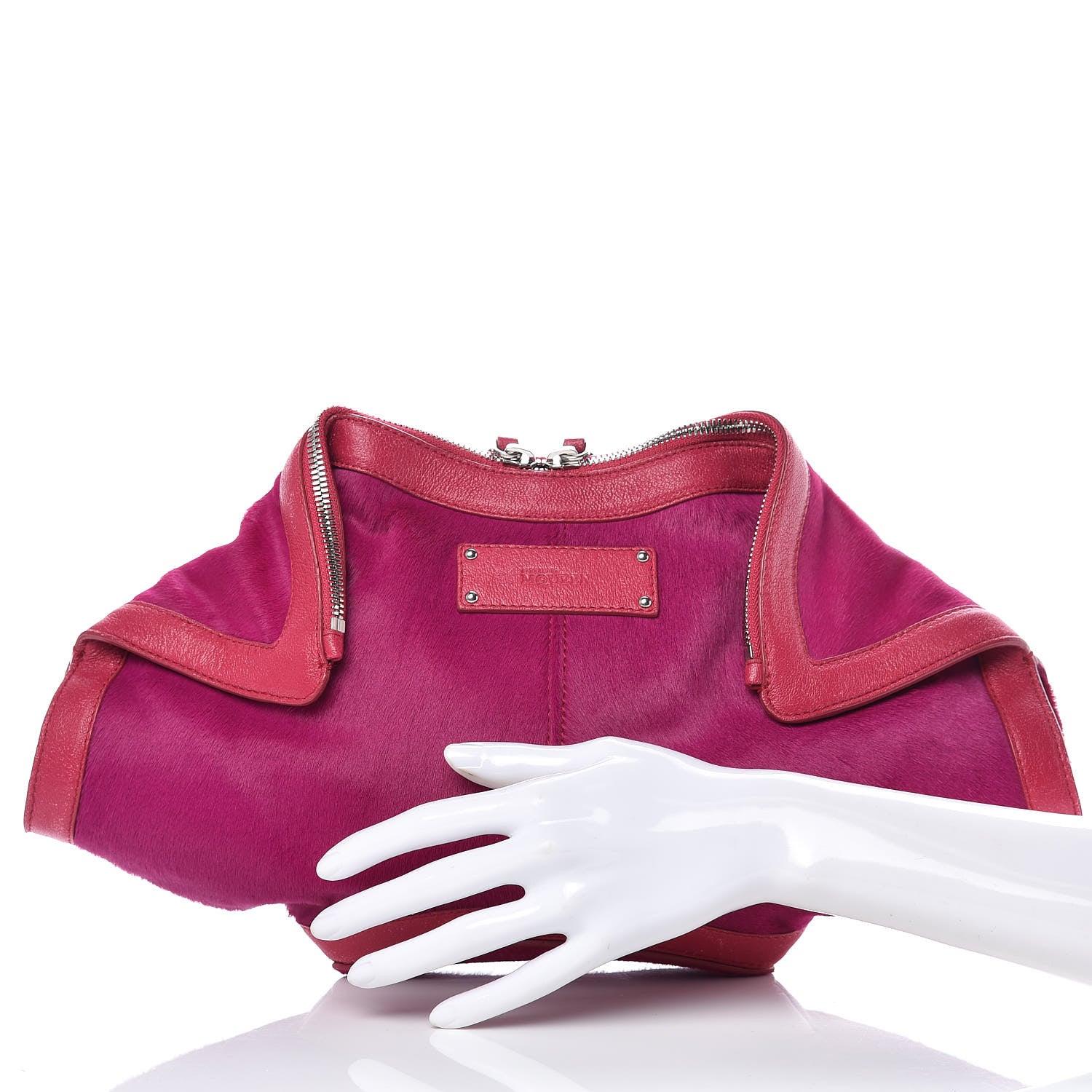 Alexander McQueen Calfskin De Manta Clutch Fuchsia 2 of 15