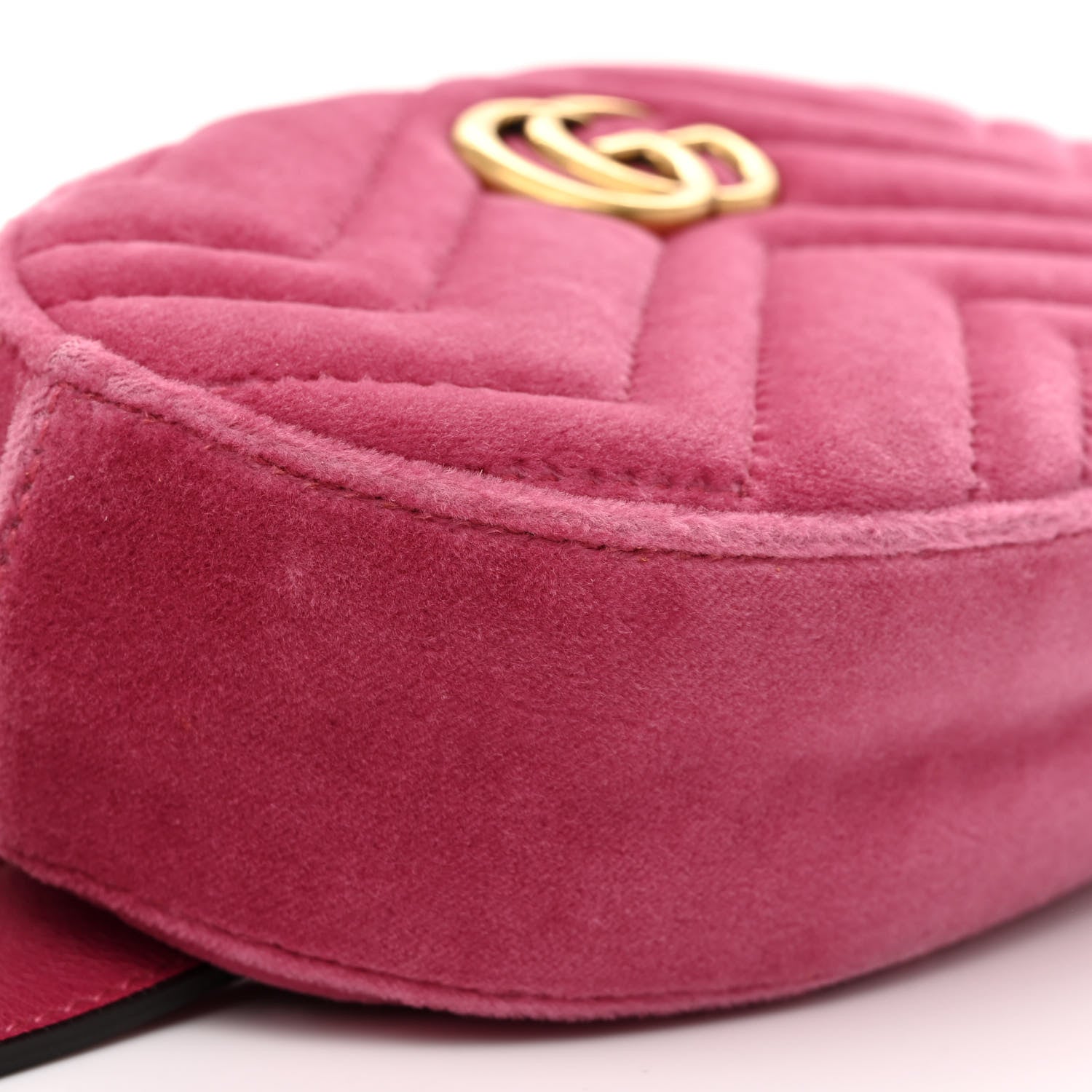 Gucci Velvet Matelasse GG Marmont Belt Bag 85 34 85 34 Light Raspberry Rose 9 of 12