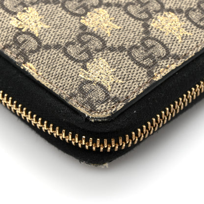 Gucci GG Supreme Monogram Bees Zip Around Wallet 13 of 16