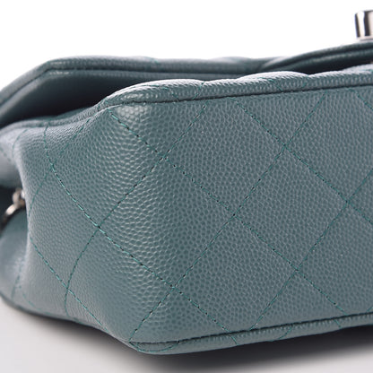 Chanel Caviar Quilted Mini Rectangular Flap Dark Green 9 of 10