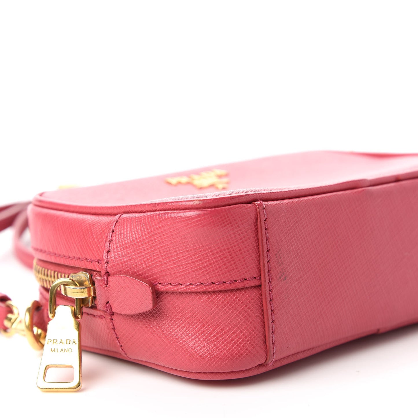 Saffiano Mini Camera Crossbody Bag Peonia