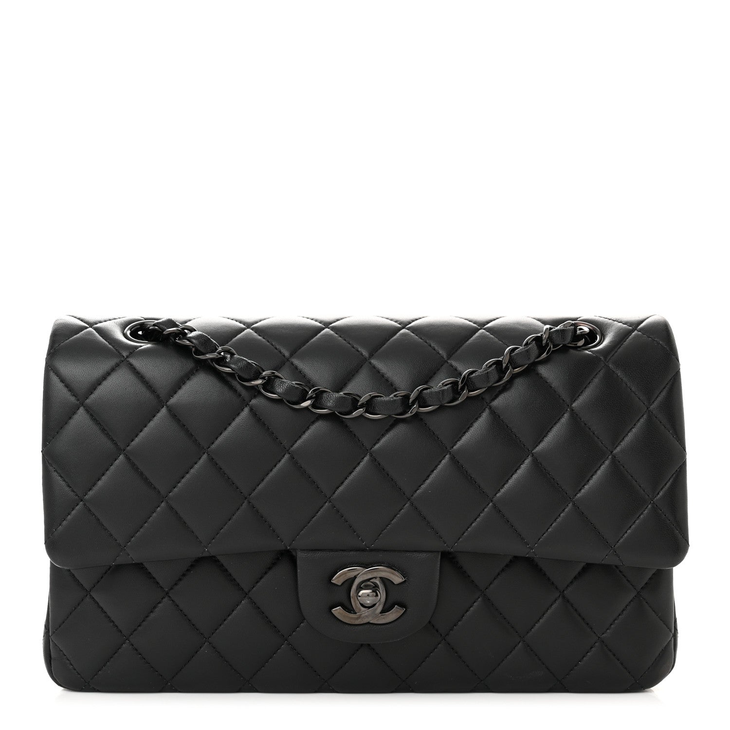 Chanel Lambskin Quilted Medium Double Flap So Black 1 of 11