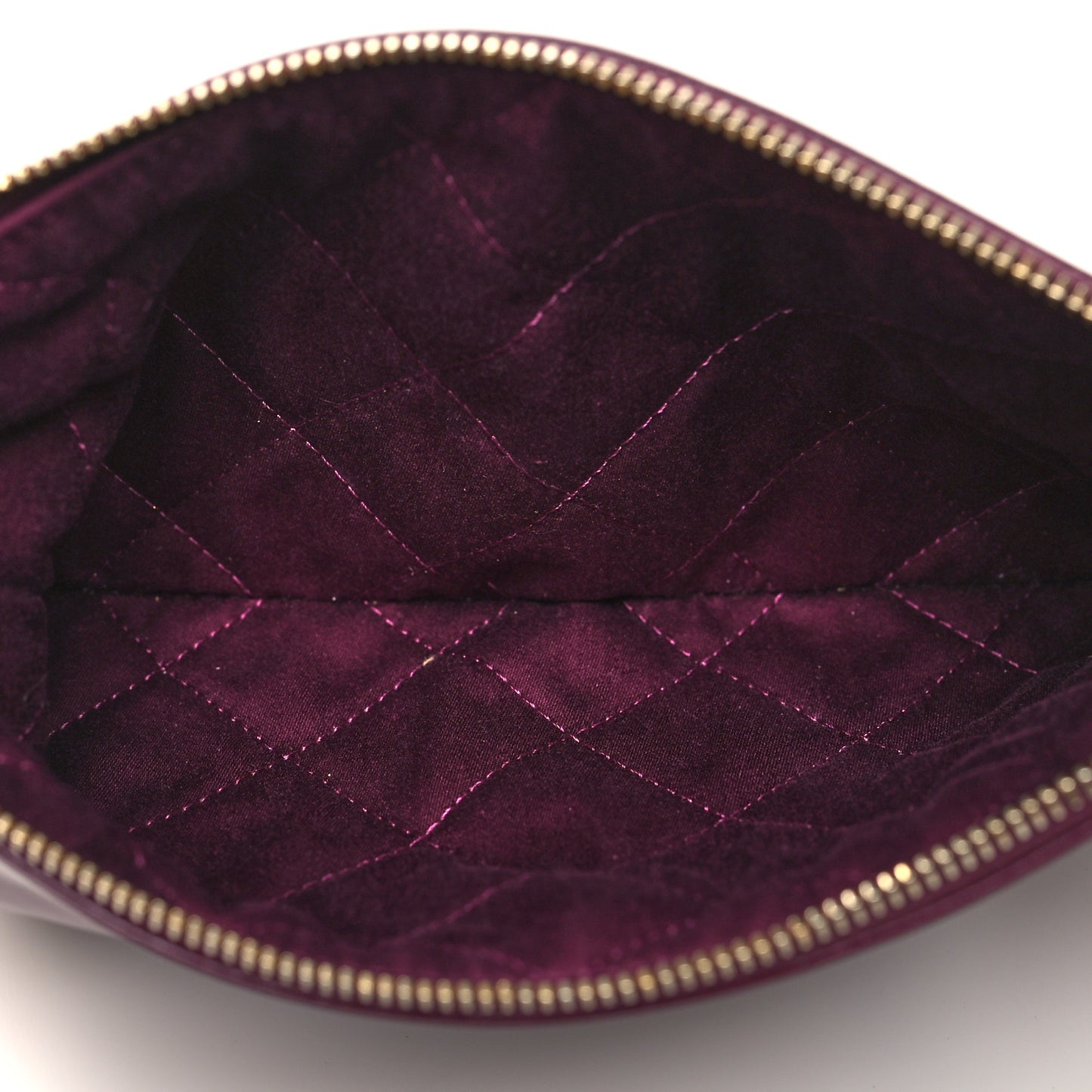 Shiny Calfskin Quilted Chanel 22 Drawstring Bag Dark Purple