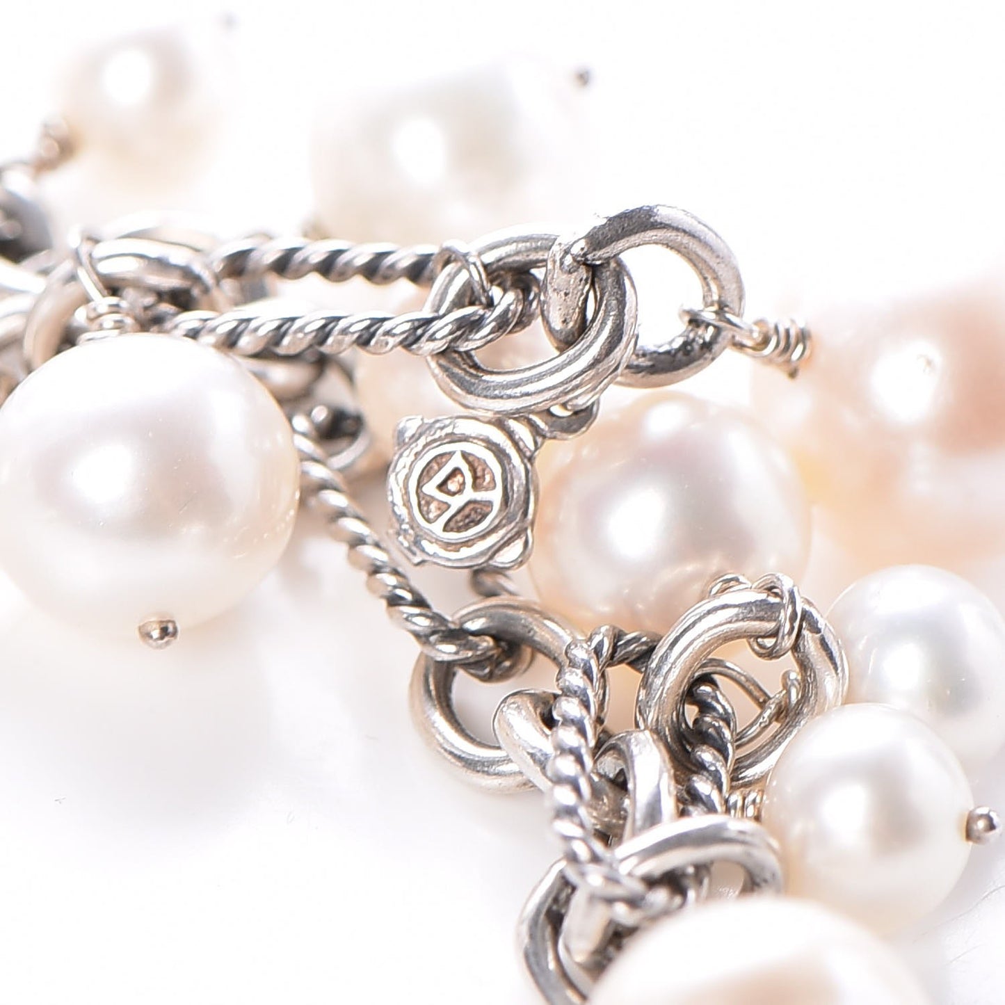Sterling Silver Pearl 5-11.25mm Cluster Lariat Long Necklace